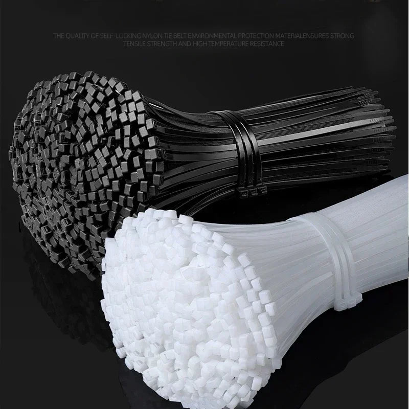 Heavy-Duty Self-Locking Nylon Cable Ties Set