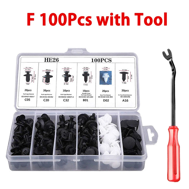 Universal Car Body Push Retainer Clip & Fastener Kit