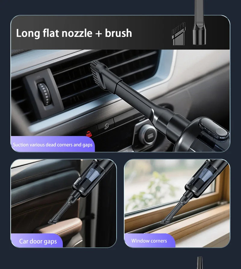 Wireless Car Vacuum Cleaner – 17000Pa Handheld Cordless Vacuum with One-Button Dust Dump