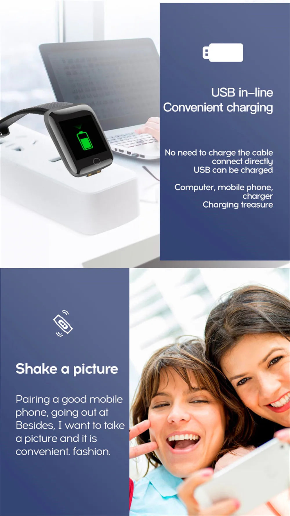 Unisex Smartwatch with Fitness Tracker & Message Alerts