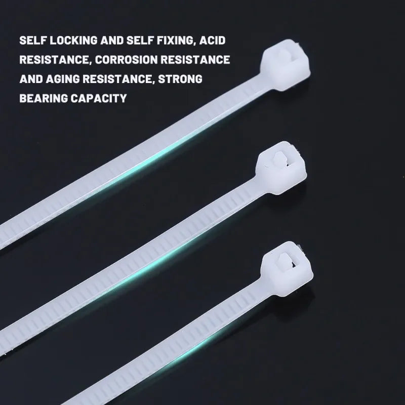 Heavy-Duty Self-Locking Nylon Cable Ties Set