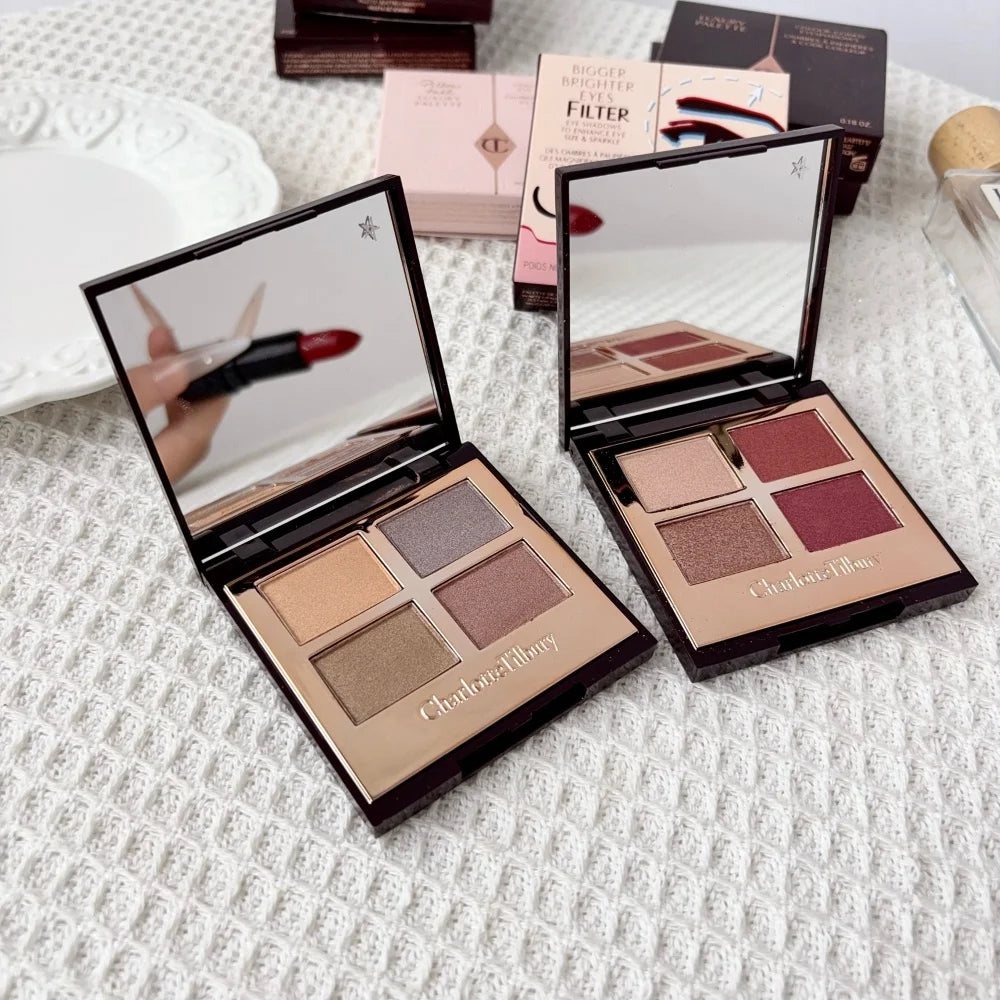 4Pan Velvet&9Pan Silk Shimmer Eyeshadow&Cream Blush Dewy Long Lasting Buildable Blendable Natural Glow Makeup