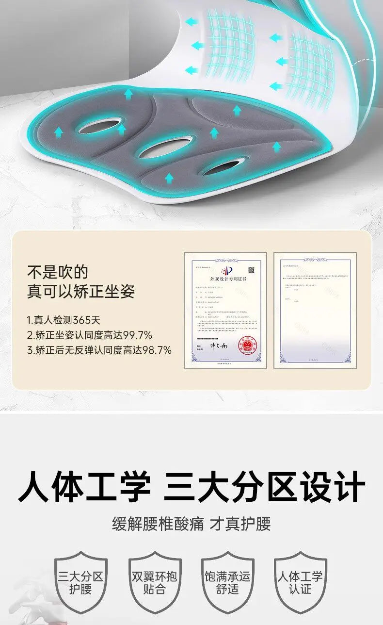 Positive waist cushion, sedentary artifact, anthropological waist support cushion, seat waist support, office cushion massage