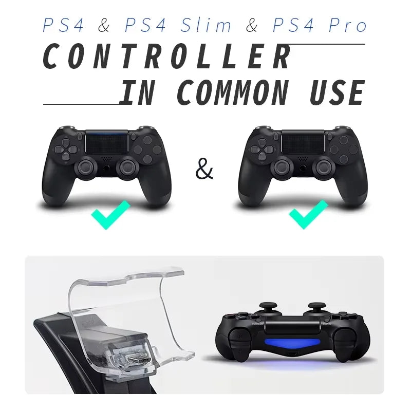 LED Dual USB Charging Dock Charger Controller Holder Stand For PS4/PS4 Slim/PS4 Pro Gamepad