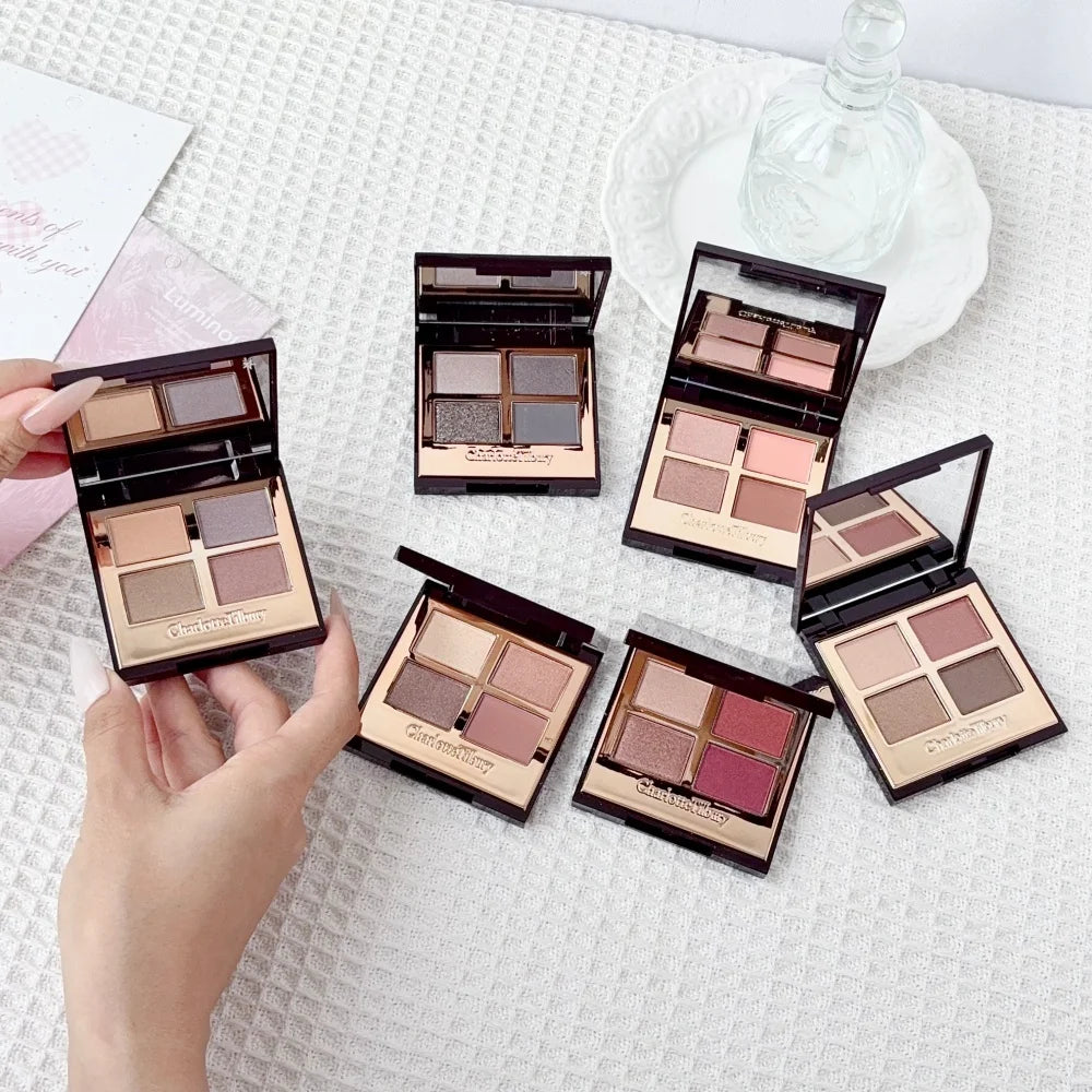 4Pan Velvet&9Pan Silk Shimmer Eyeshadow&Cream Blush Dewy Long Lasting Buildable Blendable Natural Glow Makeup