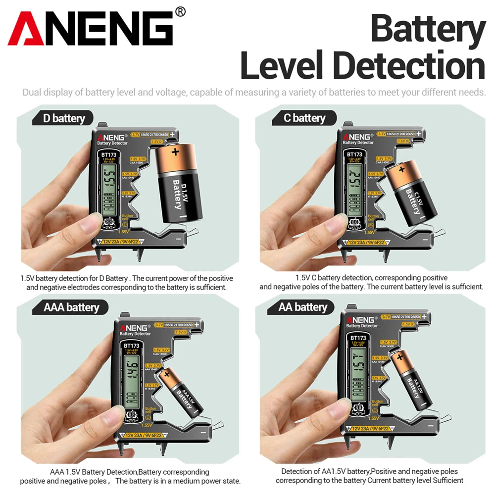 ANENG BT173 Universal Digital Battery Tester