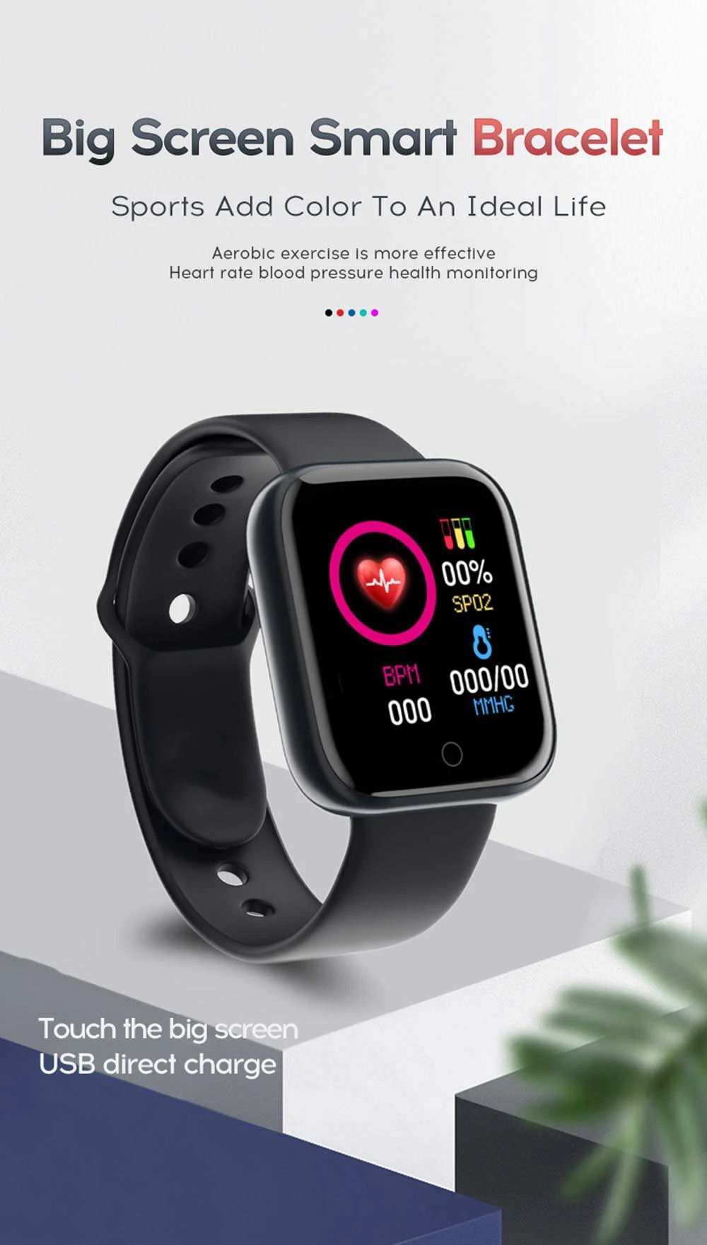 Bluetooth Smart Watch with Fitness & Sleep Tracker