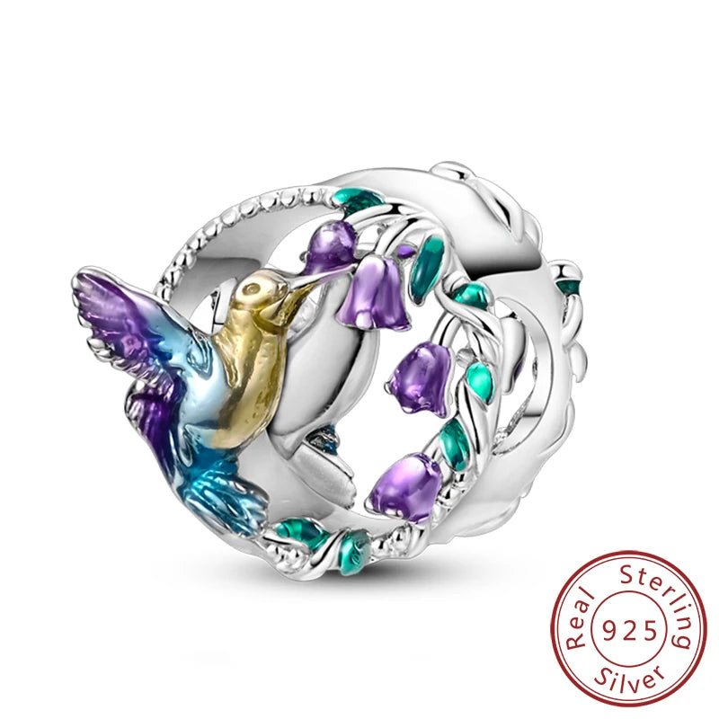 Original 925 Sterling Silver Charm Beads Glowing Luminous Firefly Butterfly Pendant for Bracelet Charm Jewelry