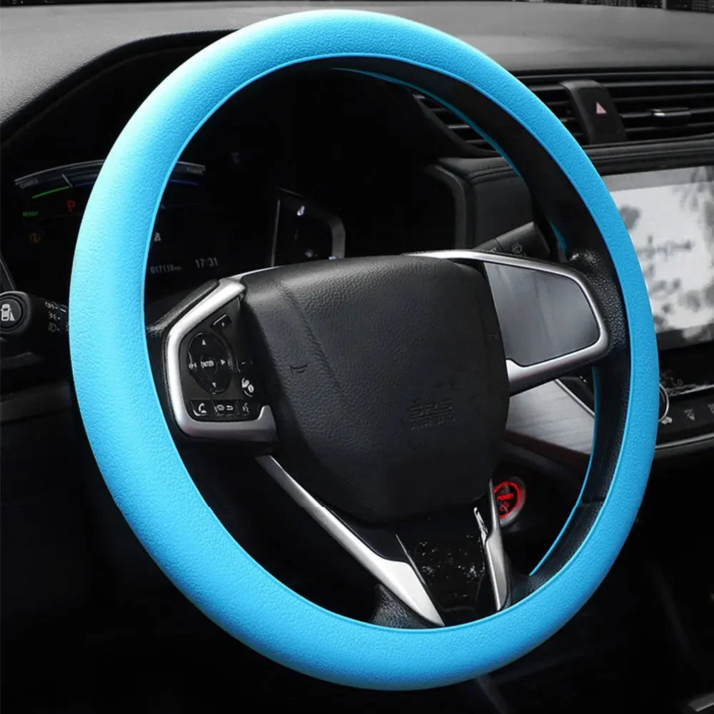 Anti-Skid Silicone Steering Wheel Cover – Comfortable Grip, Universal Fit