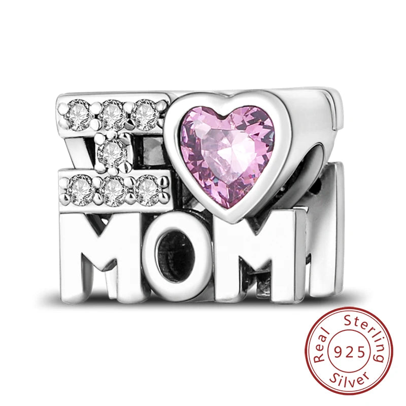 925 Sterling Silve Charms Beads Forever Love Heart Sister Family Life Charms Dangle For Bracelet Woman Jewelry Gifts
