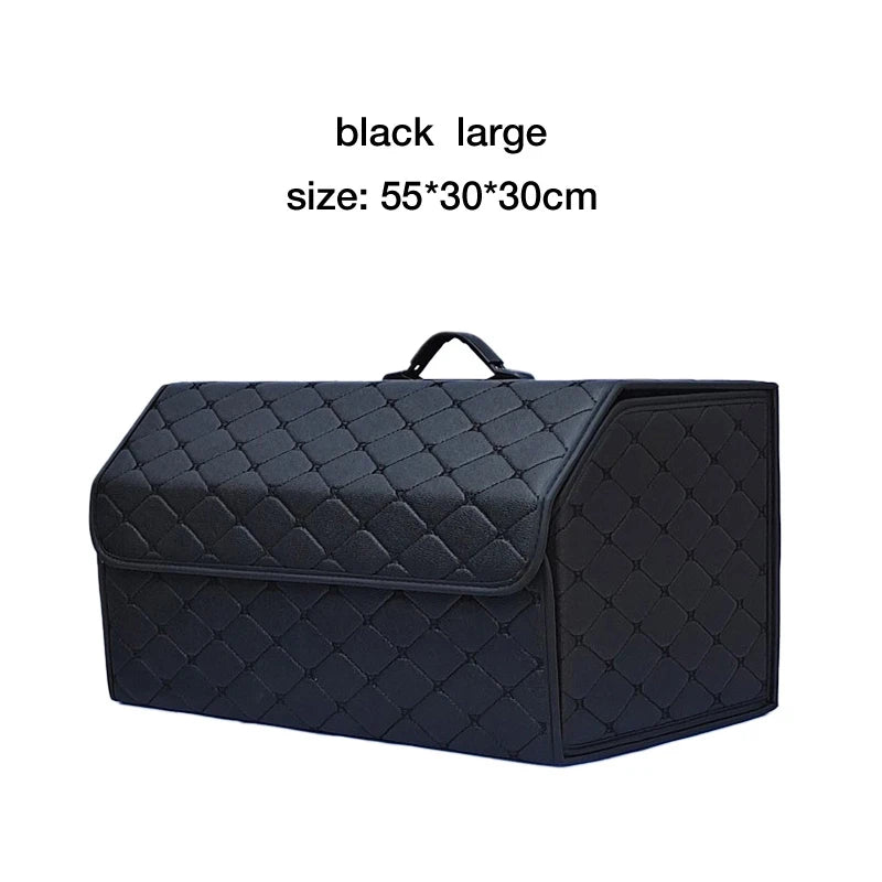 Large Capacity Car Trunk Organizer – Foldable Leather Storage Box for Emergency & Everyday Use
