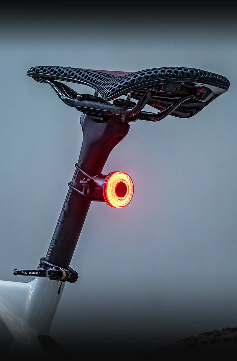 Smart Bike Tail Light Bicycle Rear Lights IPX6 Waterproof Bike Lights for Night Riding with Type C Rechargeable