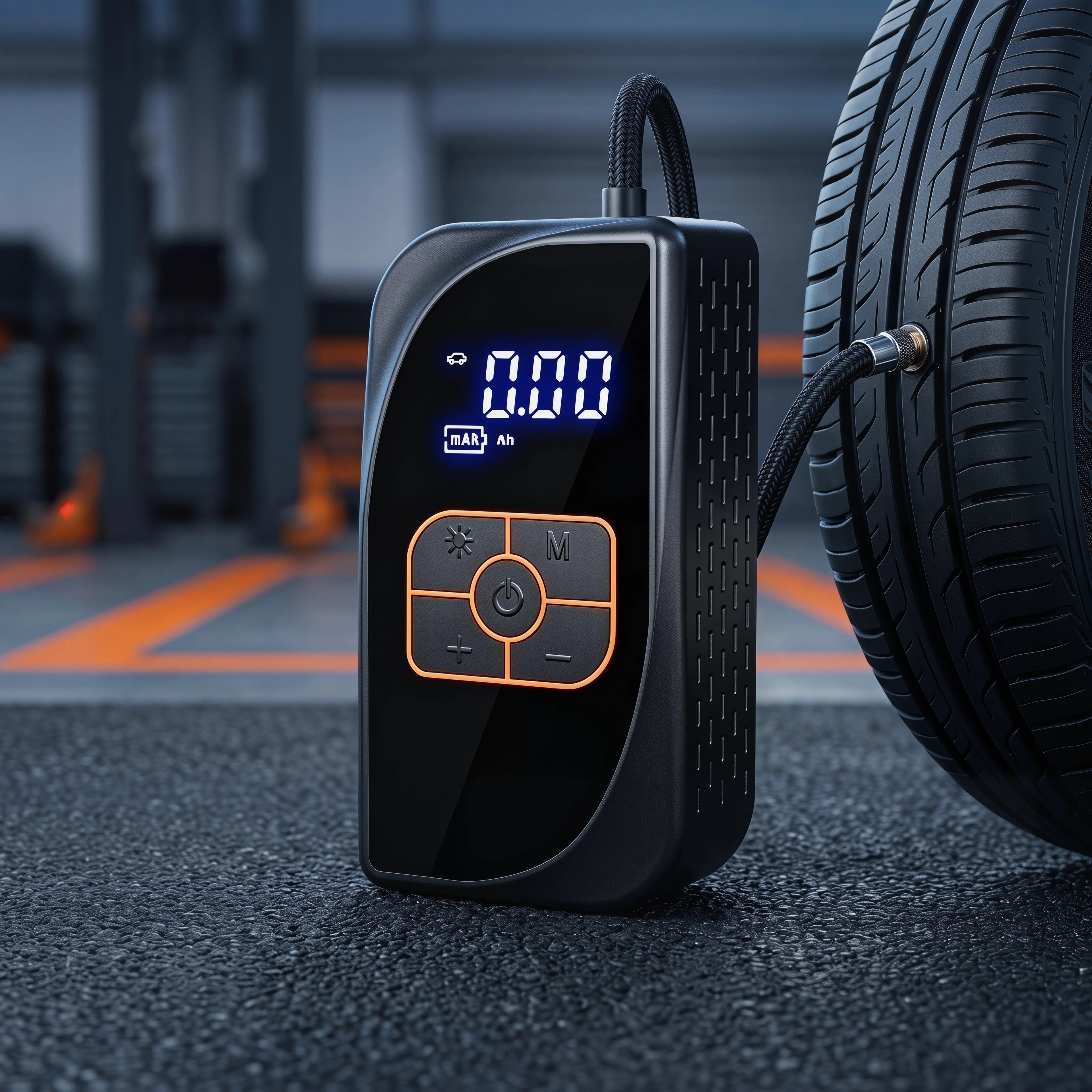 Car Tire Inflator Portable Air Pump 150PSI 4500mAh Battery Power Bank Dual Charge DC12V Type-C LED SOS Light