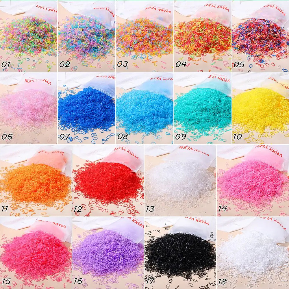 Bulk Colorful Disposable Elastic Hair Ties Set