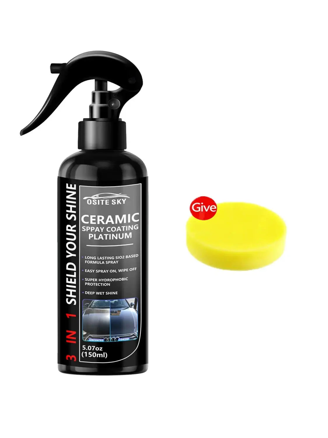 Nano Ceramic Car Coating Spray – 3-in-1 Scratch-Resistant High-Gloss Finish