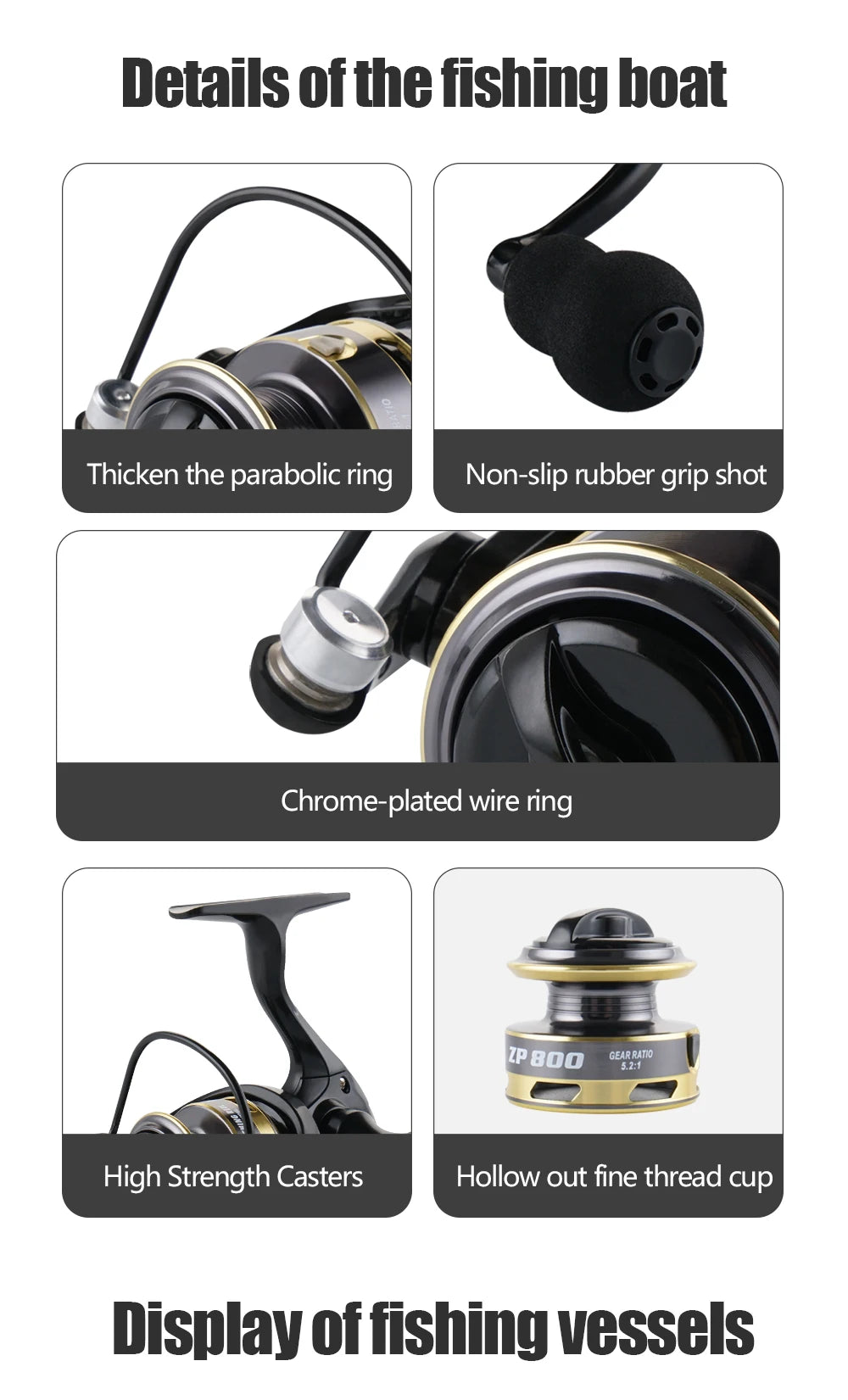 135g/4.76oz Ultralight Spinning Reel 500/800 Small Size 5.2:1 Gear Ratio Compact Ice Fishing Reel for Winter Fishing