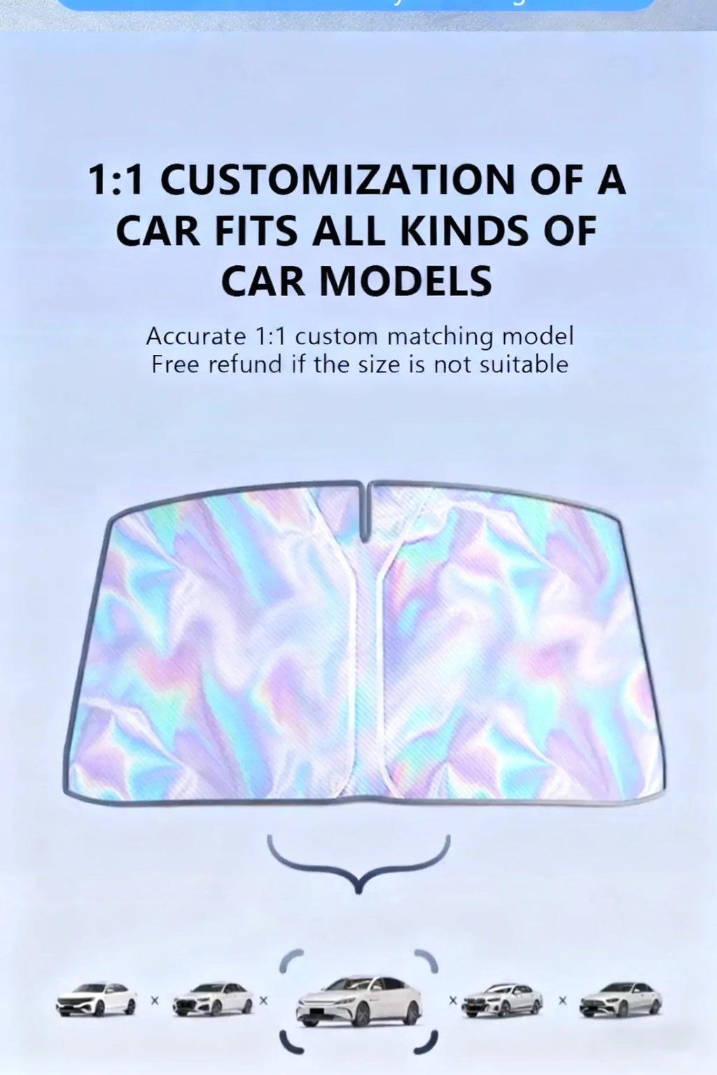 5-Layer Sun Shade – Foldable UV-Reflective Front Window Cover