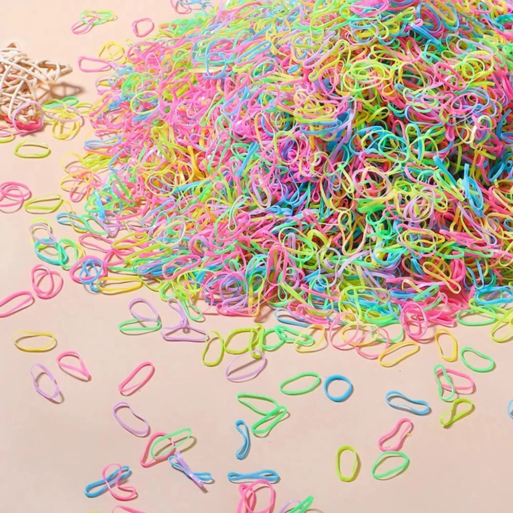 Bulk Colorful Disposable Elastic Hair Ties Set