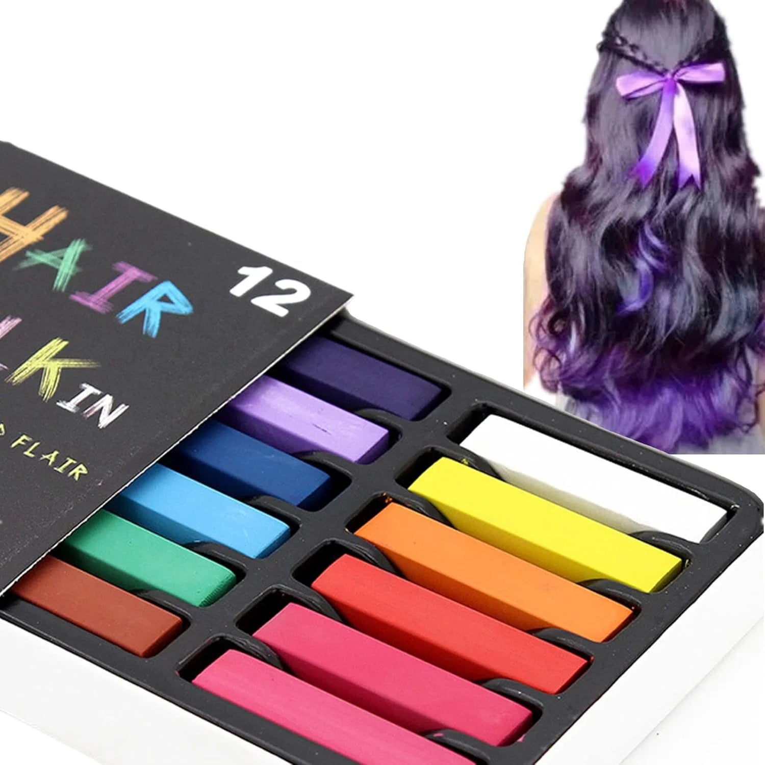 12-Color Temporary Hair Chalk Paint Set