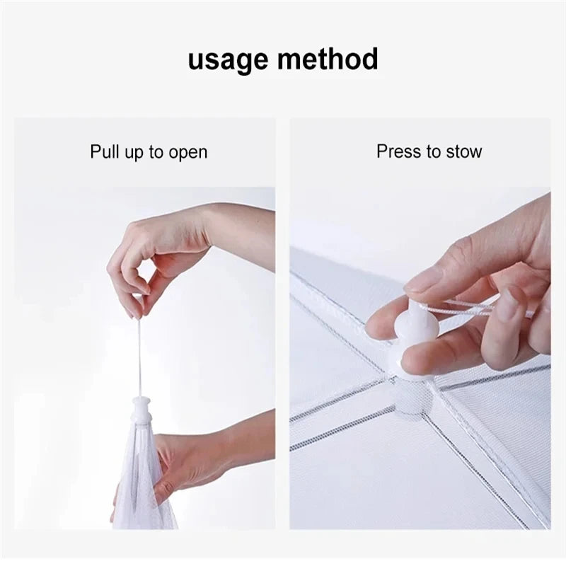 Food Cover Mesh Folding Washable Flies Tables Cover Insect Proof Protective Dish Covers Home Kitchen Storage Accessaries