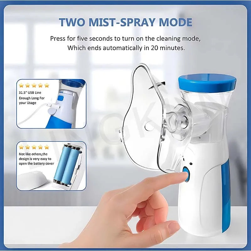 Portable Silent Mesh Nebulizer & Handheld Inhaler