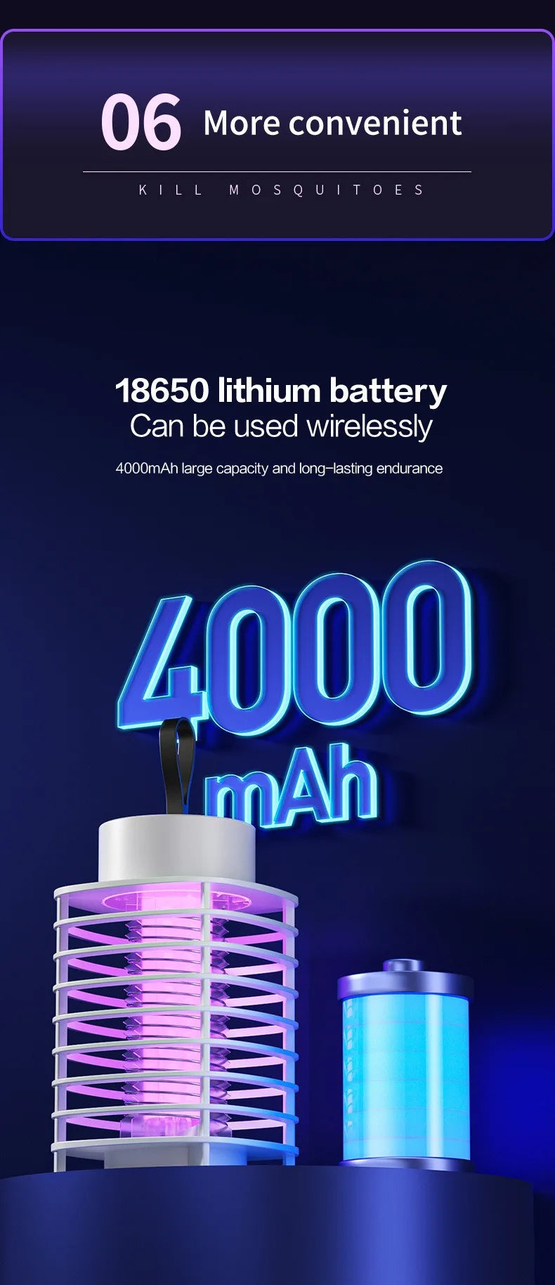 Mute Mosquito Killing Lamp Anti-Mosquito Lamp Portable Electronic Mosquito Killer Mosquito Terminator Mosquito Repellent Lamp