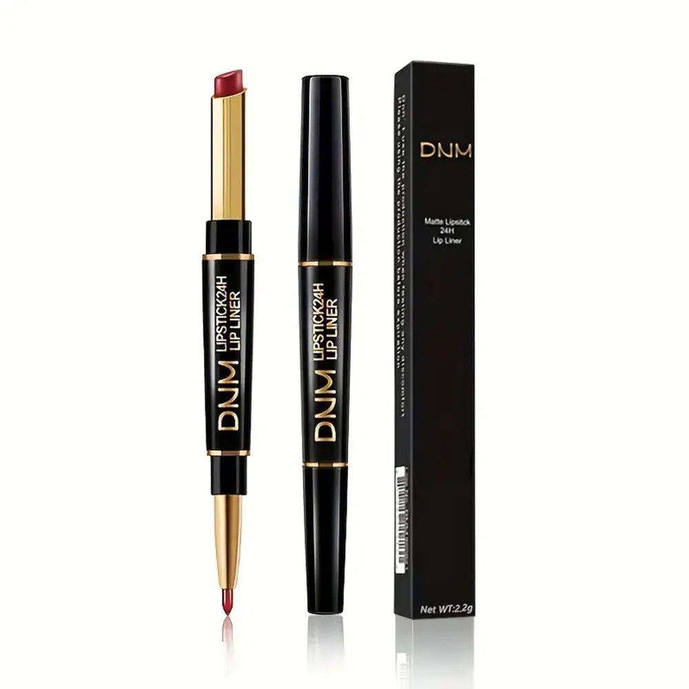 Double-ended Non-stick Cup Long Lasting Lipstick Lip Liner High Pigmented Waterproof