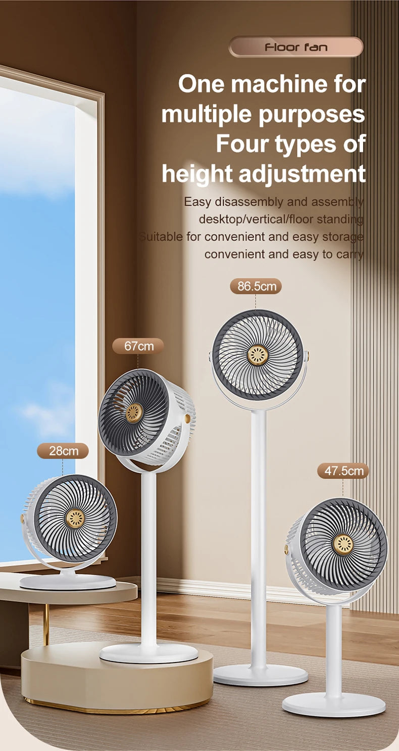 Wireless Fan Height Adjustable Outdoor Travel Camping Long Endurance USB Charging Portable Student Dormitory High Wind Power