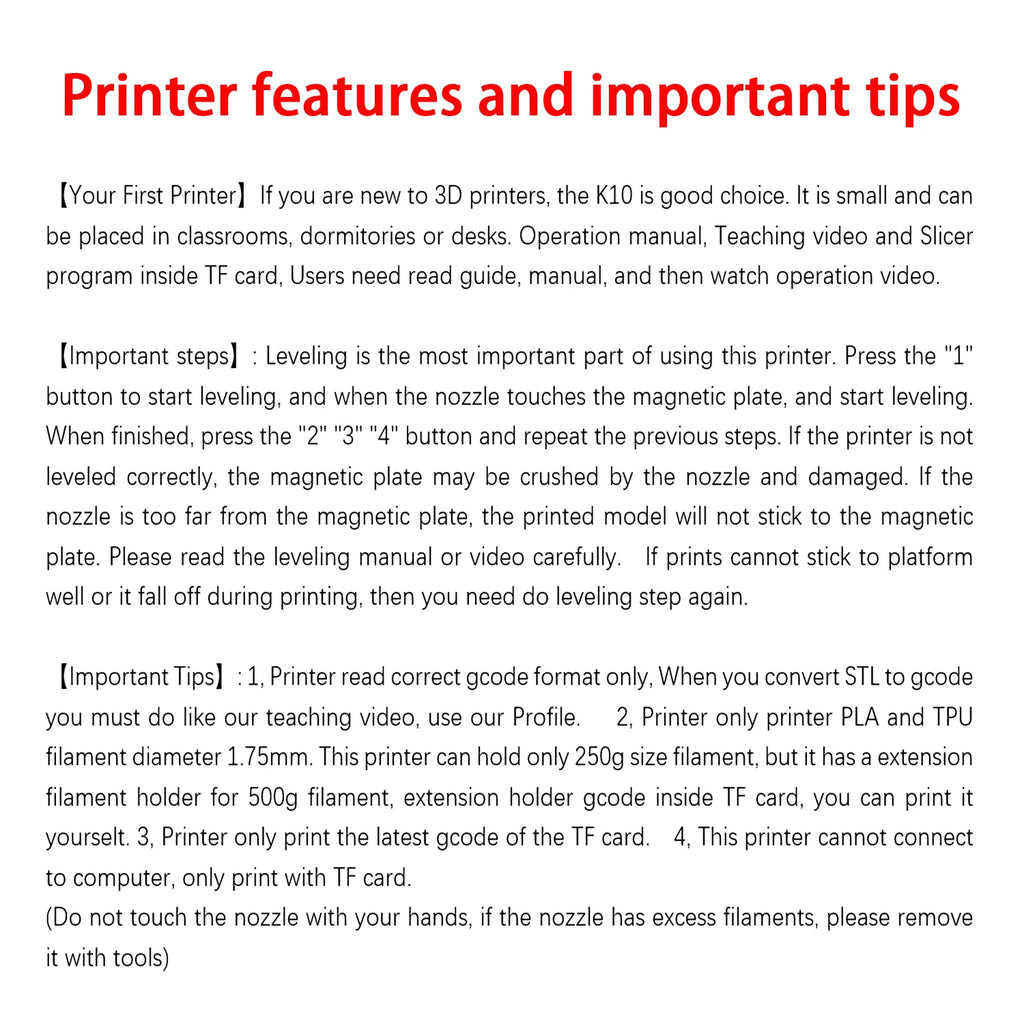 EasyThreed Entry-Level 3D Printer (PLA & TPU Compatible)