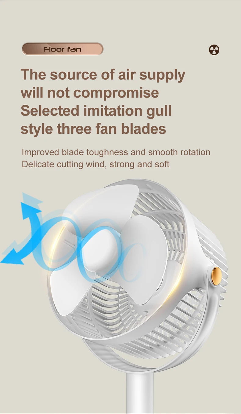 Wireless Fan Height Adjustable Outdoor Travel Camping Long Endurance USB Charging Portable Student Dormitory High Wind Power