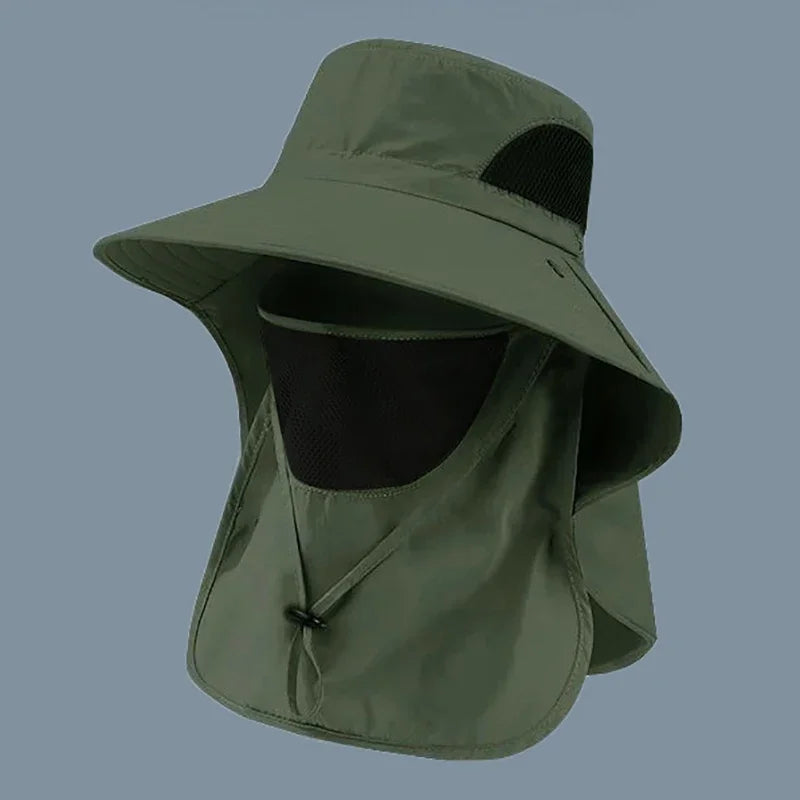 Unisex UV Protection Outdoor Bucket Hat with Neck Flap