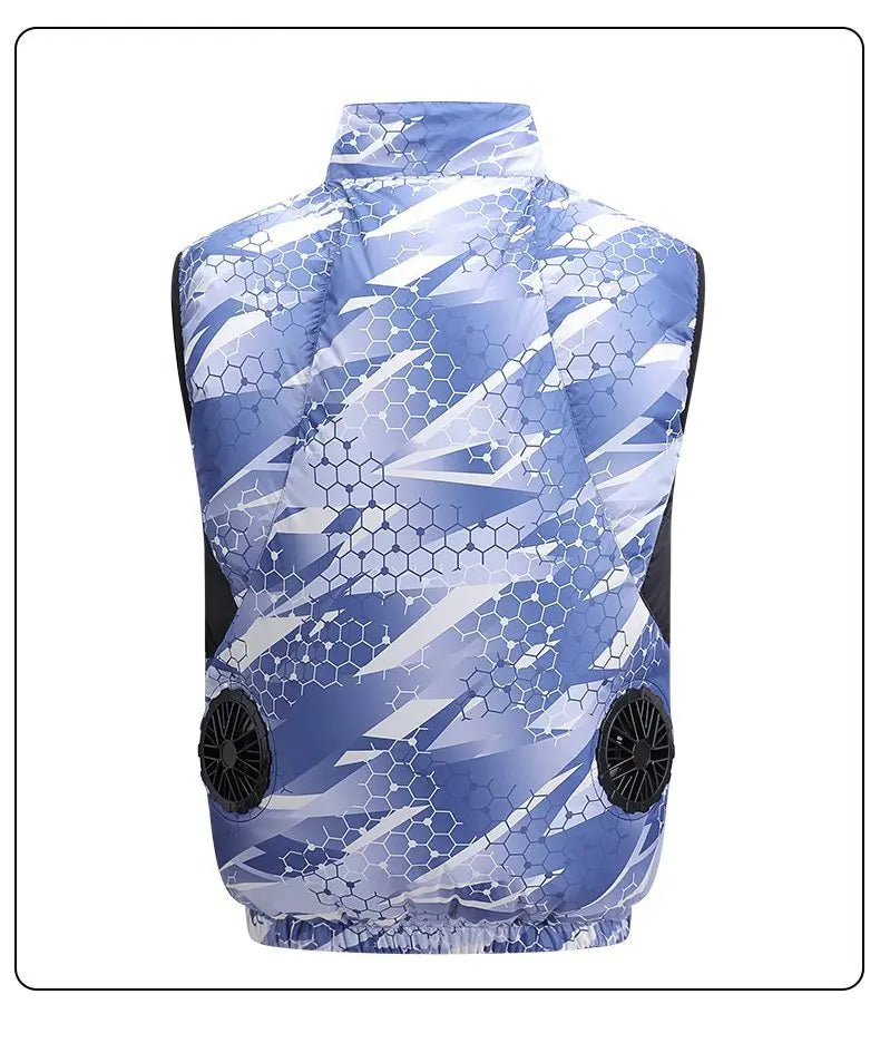 NEWS USB 12V/5V 4Fan Couples Summer Breathable Cooling Vest Sleeveless Fan Air Conditioner Jacket Heat Resistant Outdoor Workwea