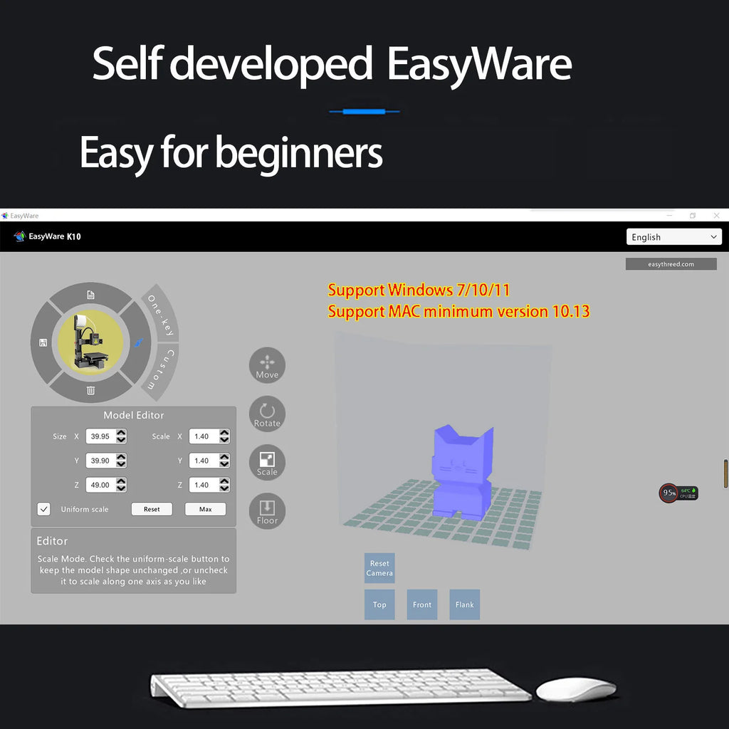EasyThreed Entry-Level 3D Printer (PLA & TPU Compatible)