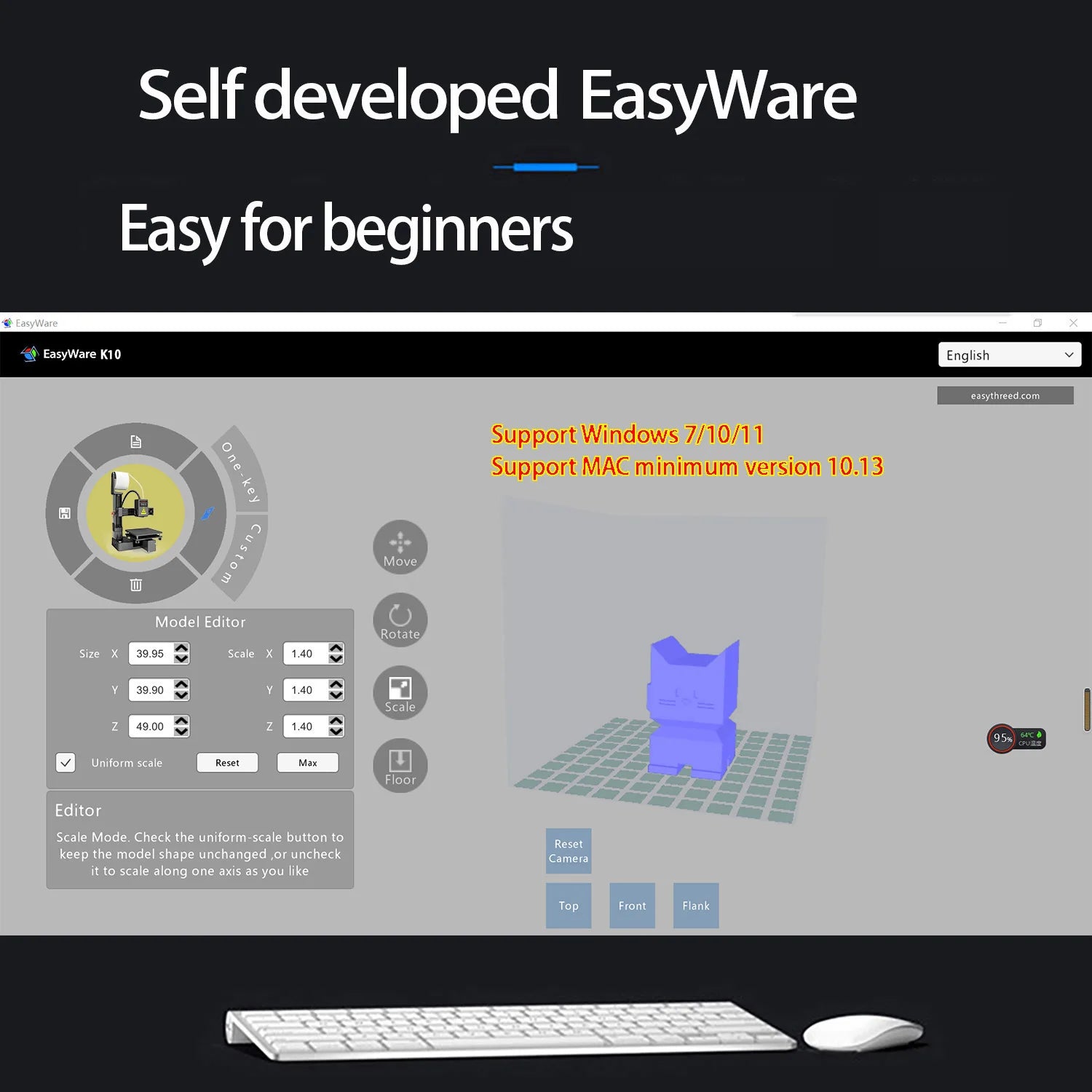 EasyThreed Entry-Level 3D Printer (PLA & TPU Compatible)