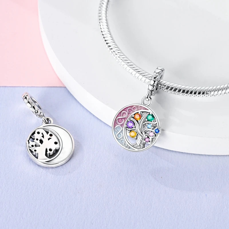 925 Sterling Silve Charms Beads Forever Love Heart Sister Family Life Charms Dangle For Bracelet Woman Jewelry Gifts