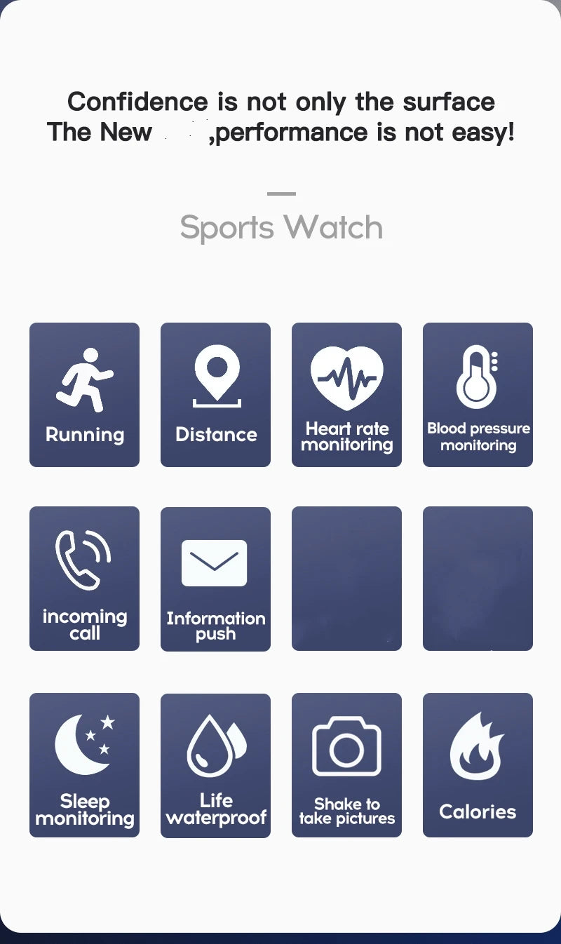 Bluetooth Smart Watch with Fitness & Sleep Tracker