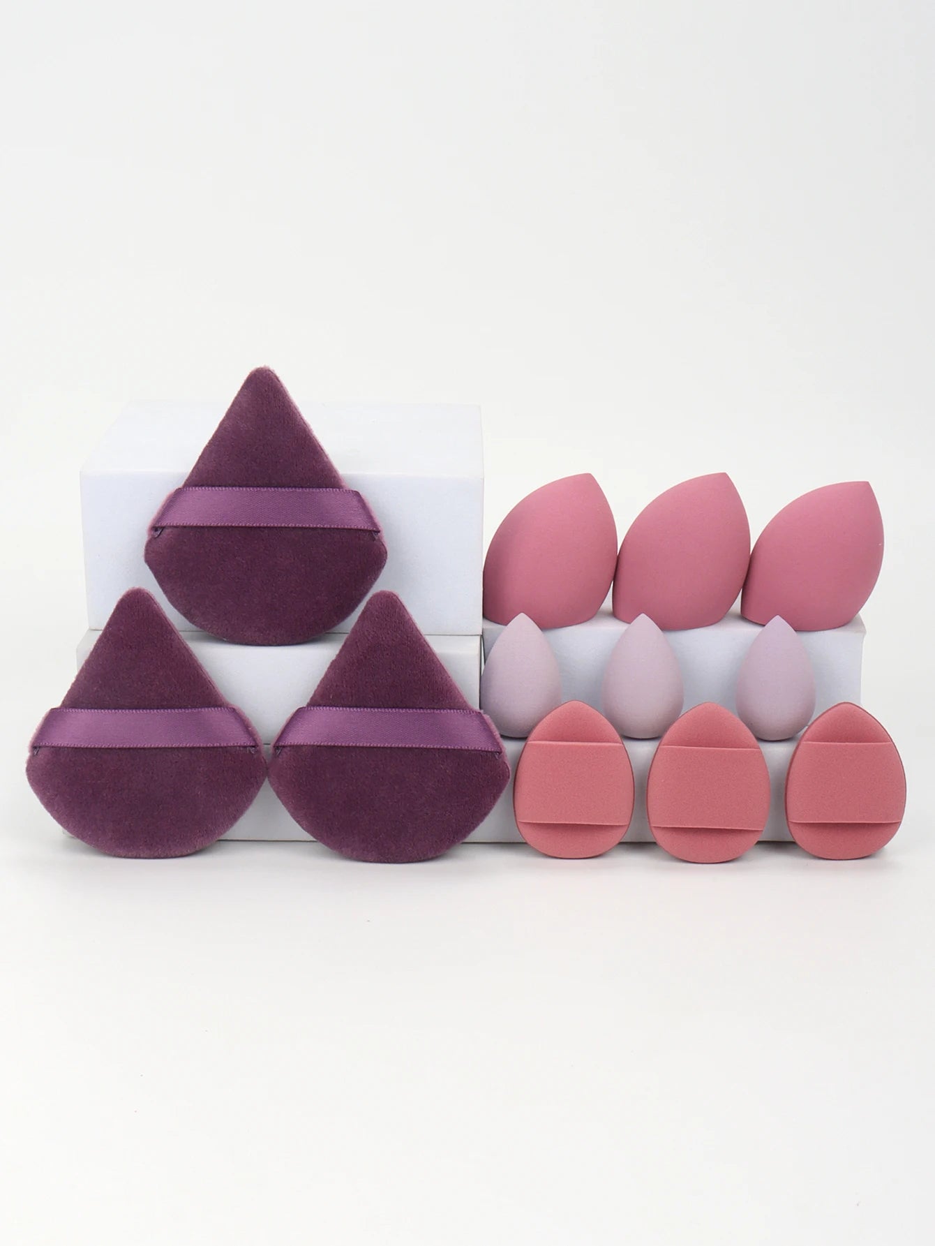 12-Piece Professional Makeup Sponge & Powder Puff Set