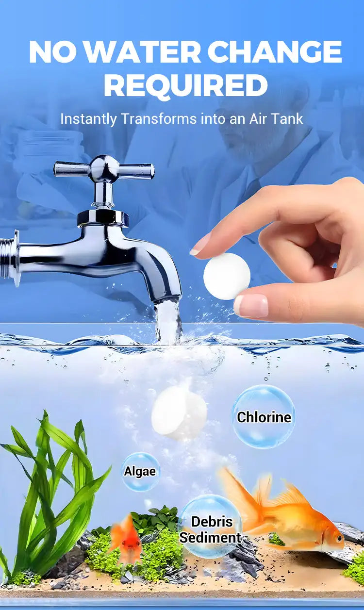 Water Purification Tablets Eco-Friendly Aquarium Water Purifier Fast-Acting Fish Tank Cleaning Solution Aquarium Water Clarifier
