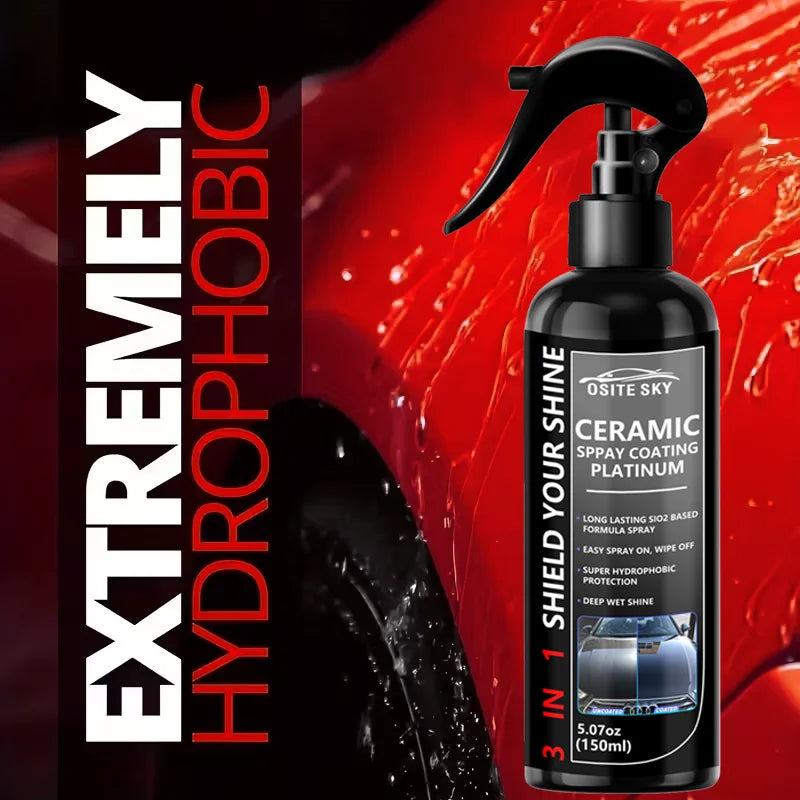 Nano Ceramic Car Coating Spray – 3-in-1 Scratch-Resistant High-Gloss Finish