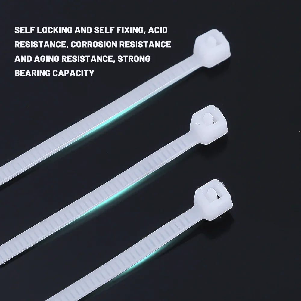 Heavy-Duty Self-Locking Nylon Cable Ties Set