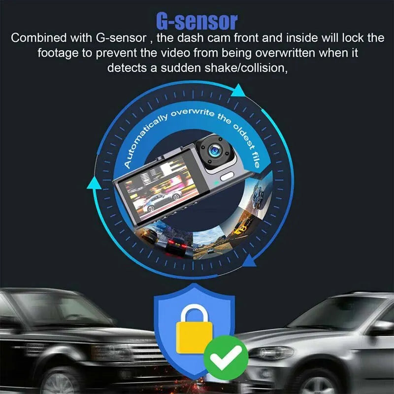 1080P Dual Dash Cam – Front & Interior Car Camera with Night Vision & Loop Recording