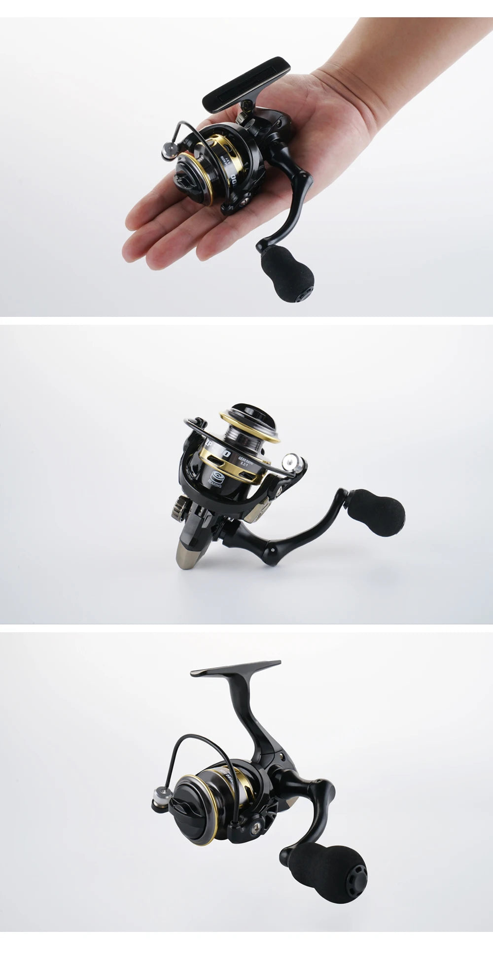 135g/4.76oz Ultralight Spinning Reel 500/800 Small Size 5.2:1 Gear Ratio Compact Ice Fishing Reel for Winter Fishing