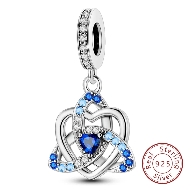 925 Sterling Silve Charms Beads Forever Love Heart Sister Family Life Charms Dangle For Bracelet Woman Jewelry Gifts