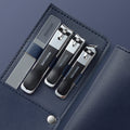 Nail Clippers Set 4 PCs with Rotating Leather Bag Professional Trimmer Pedicure Care Tools Manicure Set Home Care Gift