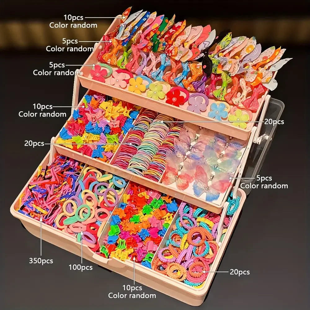555 pieces/set, colorful butterfly hair clips for girls, stylish and sweet hairstyles, hair accessories.