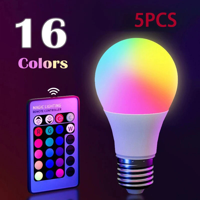 Dimmable RGB E27 LED Multicolor Bulb with Remote