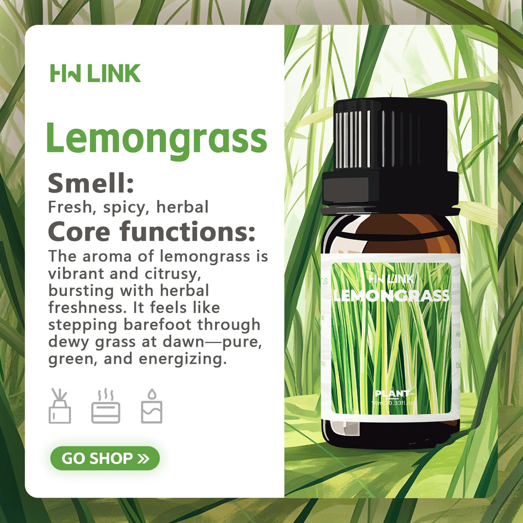 Lemongrass Essential Oils Citronella Essential Oil A Must-Have for Outdoor Hiking in Summer 10ml For Aromatherapy Diffusers