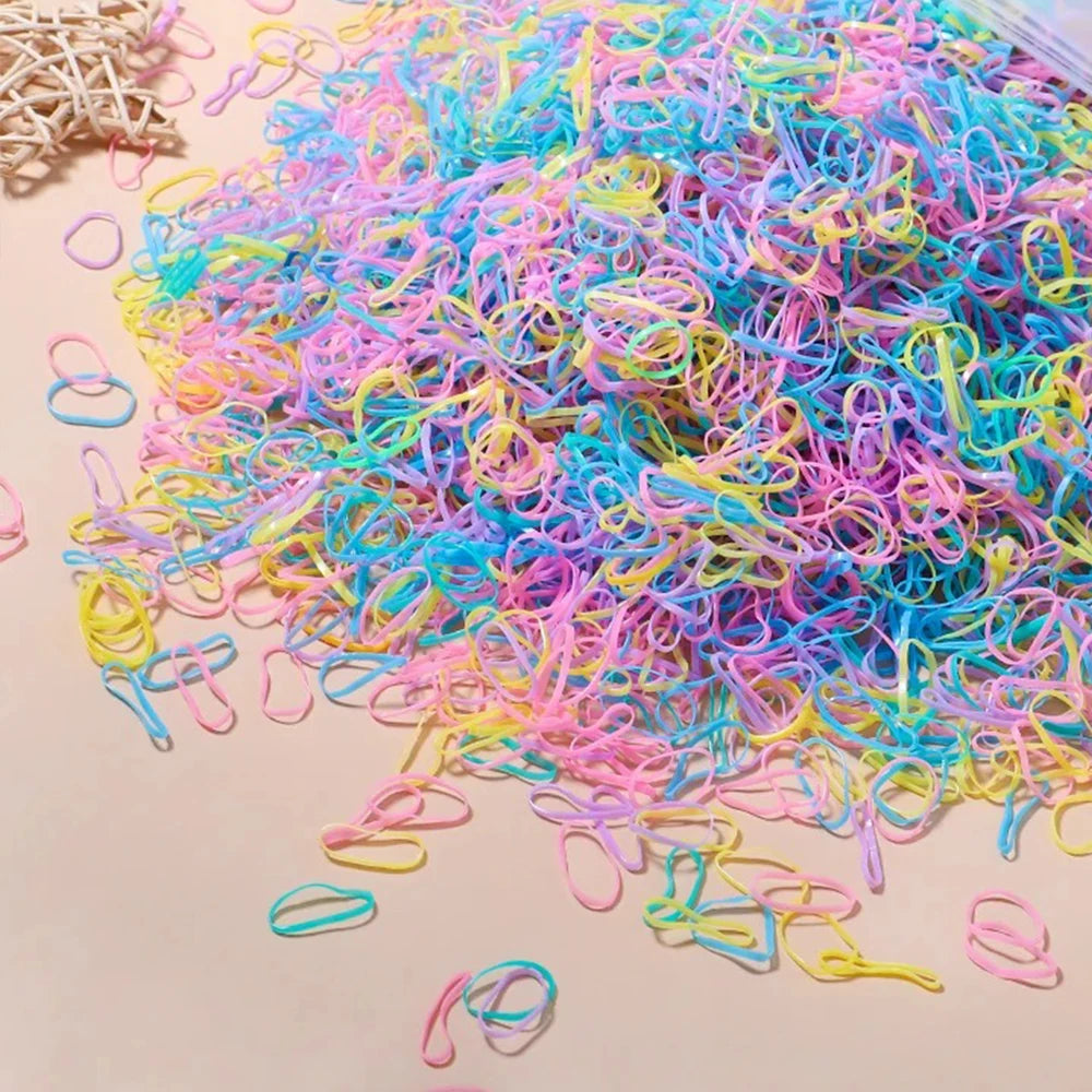 Bulk Colorful Disposable Elastic Hair Ties Set