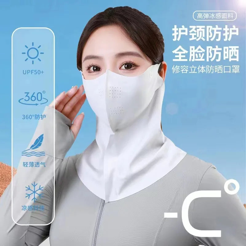 UPF50+ New Sun Protection Face Mask Breathable Moisturizing Sunscreen Mask Spring Summer Fashion Protection UV Protection Women