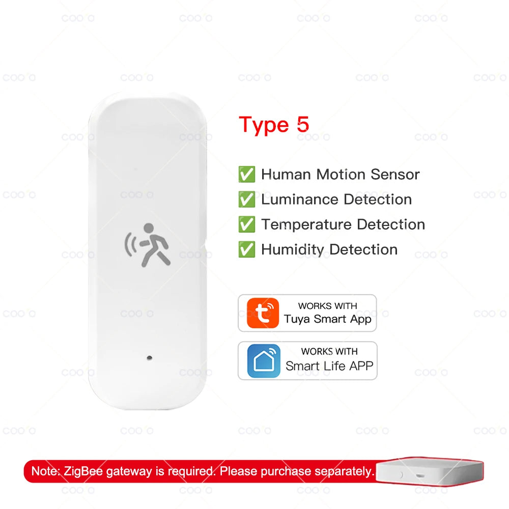 10G MmWave Radar Motion Sensor Human Detector with Illuminance Temperature Humidity Sensor Support Tuya Zigbee2MQTT